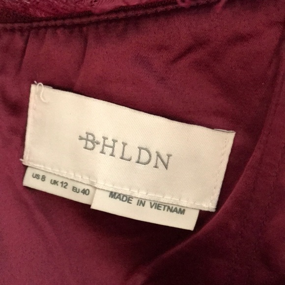 BHLDN Raspberry Chiffon & Lace Dress - Picture 7 of 8